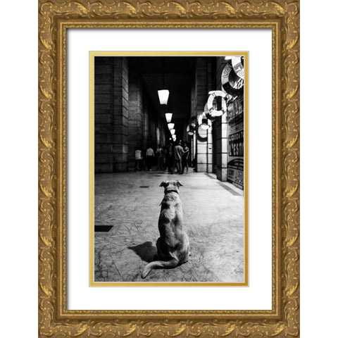 The Wait Gold Ornate Wood Framed Art Print with Double Matting by Perino, Alessandro