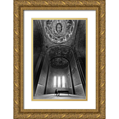 Holy Music Gold Ornate Wood Framed Art Print with Double Matting by Guven, Baris
