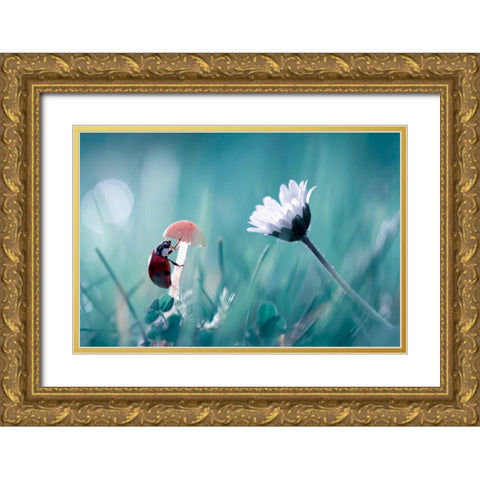 Speed Dating Gold Ornate Wood Framed Art Print with Double Matting by Bravin, Fabien