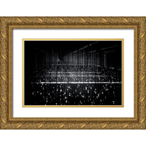 Frozen Rain Gold Ornate Wood Framed Art Print with Double Matting by Sing Goh, Soo