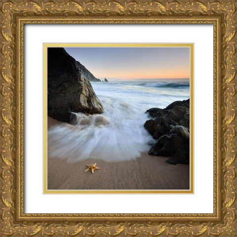 Summer Flux Gold Ornate Wood Framed Art Print with Double Matting by Dias, Paulo