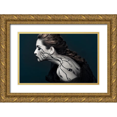 Eye To Eyes Gold Ornate Wood Framed Art Print with Double Matting by Yogasara, Yudhistira