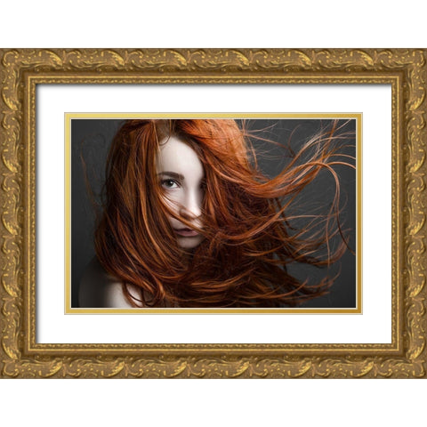 Untitled Gold Ornate Wood Framed Art Print with Double Matting by Malikov, Alex