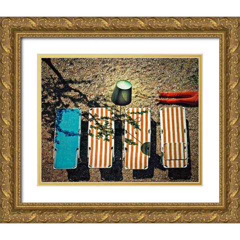 Beam Me Up! Gold Ornate Wood Framed Art Print with Double Matting by Ambra