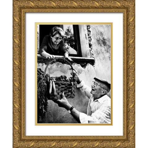 Lifetime Friends Gold Ornate Wood Framed Art Print with Double Matting by Maiorana, Giuseppe