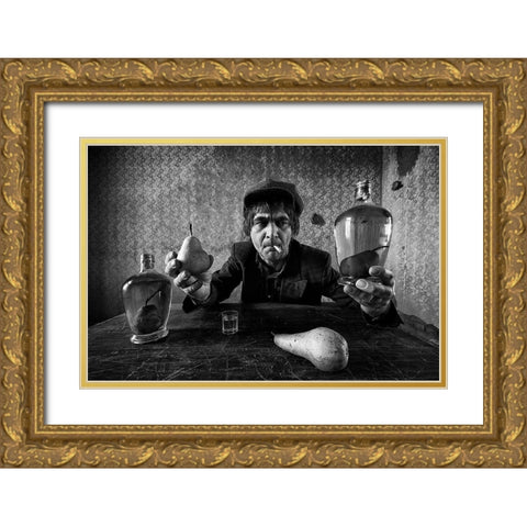 Eat Or Drink? Gold Ornate Wood Framed Art Print with Double Matting by Grobenski, Mario