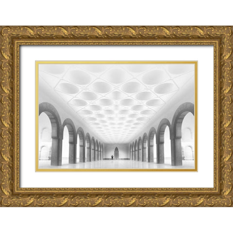 The Museum Gold Ornate Wood Framed Art Print with Double Matting by Buhligaha, Hussain