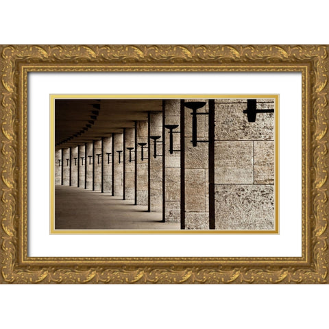The Torches Gold Ornate Wood Framed Art Print with Double Matting by Lindbergh, Karl-Axel