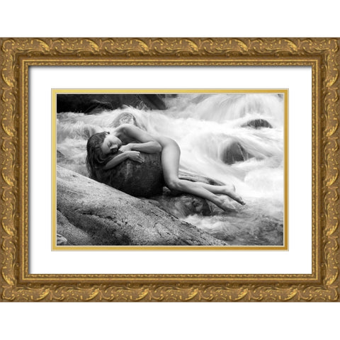 Whispering Of The River Gold Ornate Wood Framed Art Print with Double Matting by Birkhofer, Bruno