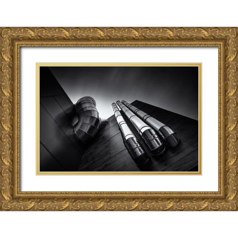 Pipes Gold Ornate Wood Framed Art Print with Double Matting by Gamiz, Andres