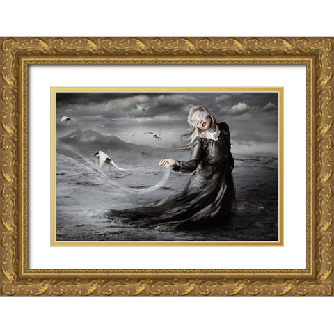 No Eye Can See The Pattern Gold Ornate Wood Framed Art Print with Double Matting by Allen, KT