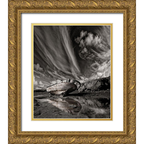 Final Place (Mono) Gold Ornate Wood Framed Art Print with Double Matting by H. Ingibergsson, Torsteinn