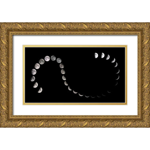 Moon Path Gold Ornate Wood Framed Art Print with Double Matting by Nigam, Nimit