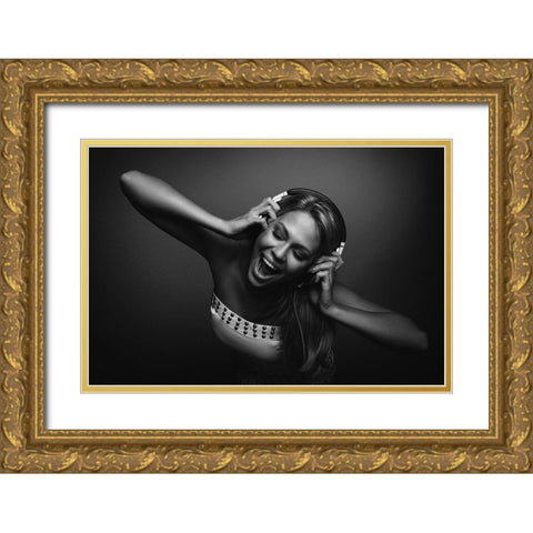 The Sound Of Happiness Gold Ornate Wood Framed Art Print with Double Matting by Schroder, Thomas