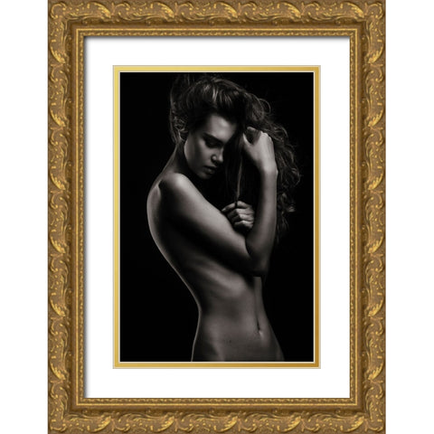 Sensual Beauty Gold Ornate Wood Framed Art Print with Double Matting by Krystynek MQEP, Martin