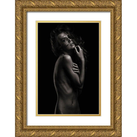 Sensual Beauty Gold Ornate Wood Framed Art Print with Double Matting by Krystynek MQEP, Martin