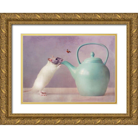 Snoozy  :) Gold Ornate Wood Framed Art Print with Double Matting by Van Deelen, Ellen