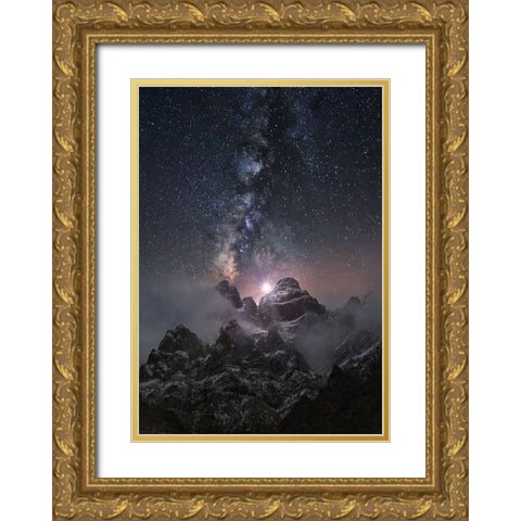 At The Edge Of The World Gold Ornate Wood Framed Art Print with Double Matting by Kaddas, Chris