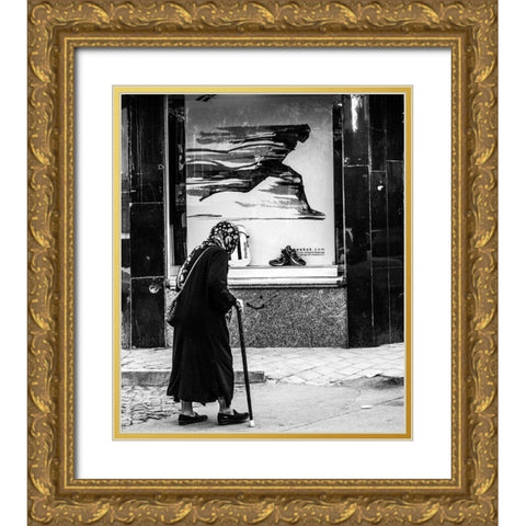 Speed A??A??Up Gold Ornate Wood Framed Art Print with Double Matting by Mousavi, Behnam
