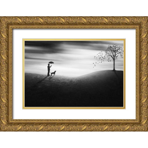 Autumn Gold Ornate Wood Framed Art Print with Double Matting by Marlianto, Ivan