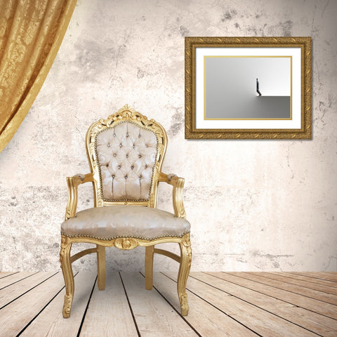 Qhiddenq Gold Ornate Wood Framed Art Print with Double Matting by Natalia