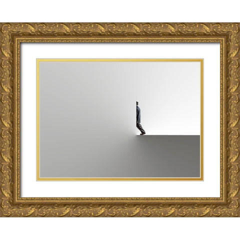 Qhiddenq Gold Ornate Wood Framed Art Print with Double Matting by Natalia