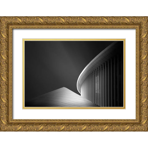 Symphony Of Lines Gold Ornate Wood Framed Art Print with Double Matting by Ioneanu, Dragos