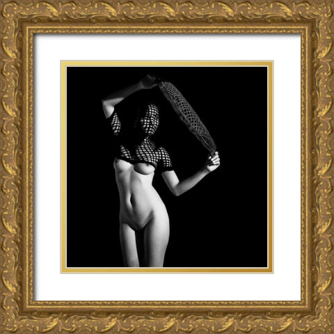 Shadow Play Gold Ornate Wood Framed Art Print with Double Matting by D., Julian