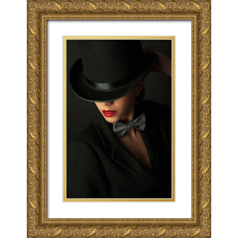 Qmystery Under The Topperq Gold Ornate Wood Framed Art Print with Double Matting by Corcoveanu, Livia