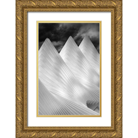 Three Summits Gold Ornate Wood Framed Art Print with Double Matting by Hageman, Michiel
