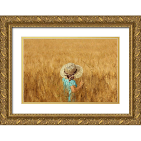 Summertime Gold Ornate Wood Framed Art Print with Double Matting by Fomina, Olga
