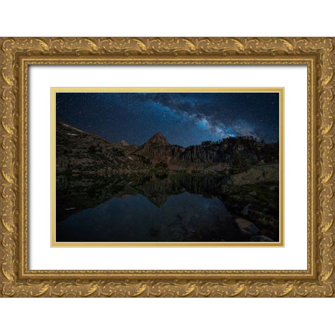 Mountain Lake Gold Ornate Wood Framed Art Print with Double Matting by Martin Castan, David