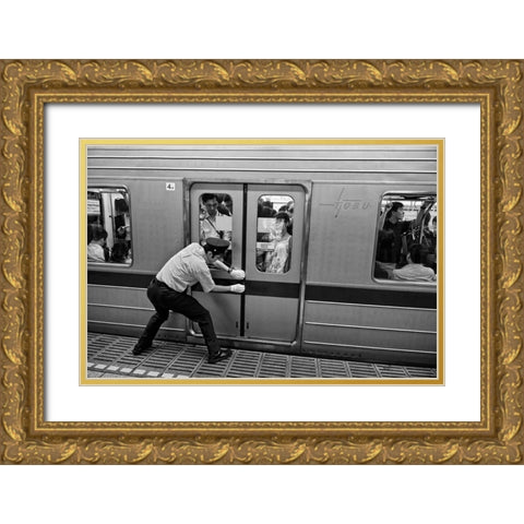 I Can Not Open The Door. Gold Ornate Wood Framed Art Print with Double Matting by Inazio Kuesta, Joxe