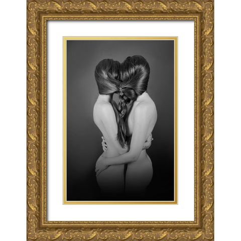 Togetherness Gold Ornate Wood Framed Art Print with Double Matting by Mest, Olga