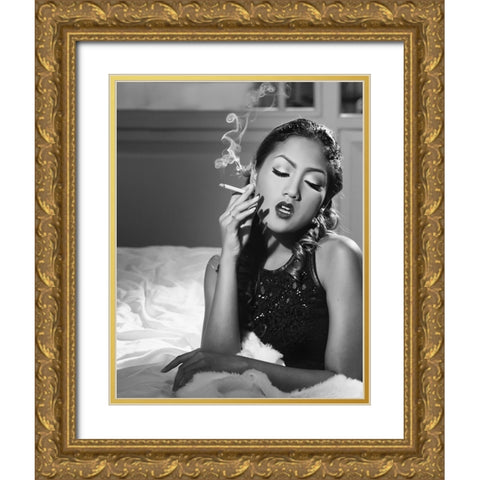 Take Me In Your Arms -Series Gold Ornate Wood Framed Art Print with Double Matting by Sugiarto, Yansen