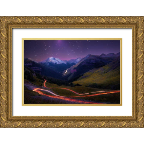 Ascendancy Gold Ornate Wood Framed Art Print with Double Matting by Franta, Taylor