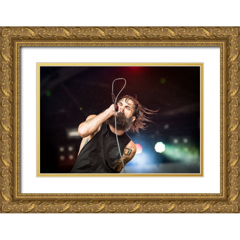 Letlive @Gmm 2014 Gold Ornate Wood Framed Art Print with Double Matting by V., Stijn