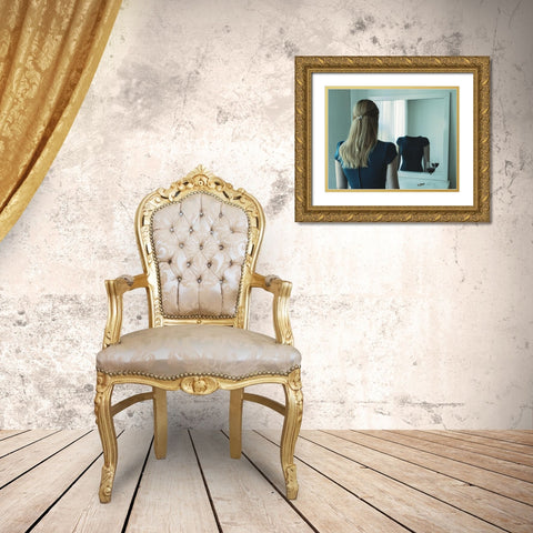 Emty Inside Gold Ornate Wood Framed Art Print with Double Matting by Helerand, Roland