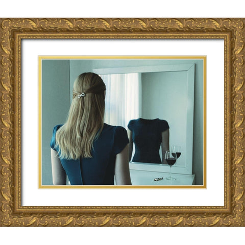Emty Inside Gold Ornate Wood Framed Art Print with Double Matting by Helerand, Roland