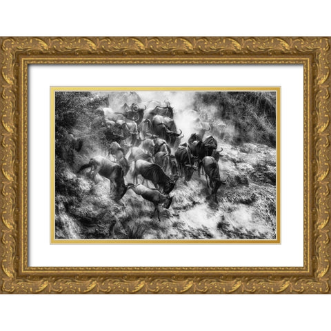 Cluster Gold Ornate Wood Framed Art Print with Double Matting by Alnaser, Mohammed