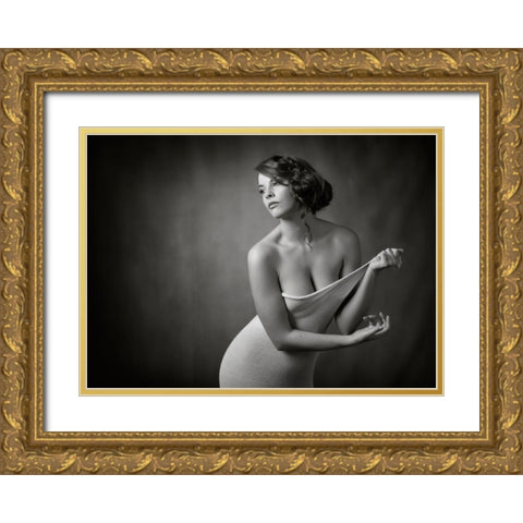 Hollie Gold Ornate Wood Framed Art Print with Double Matting by Catchlight Studio