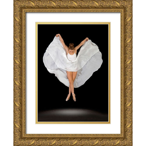 Entrechat En Blanc Gold Ornate Wood Framed Art Print with Double Matting by Pentony MA, Pauline