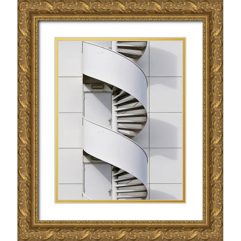 Fire Escape Gold Ornate Wood Framed Art Print with Double Matting by van Maastricht, Henk