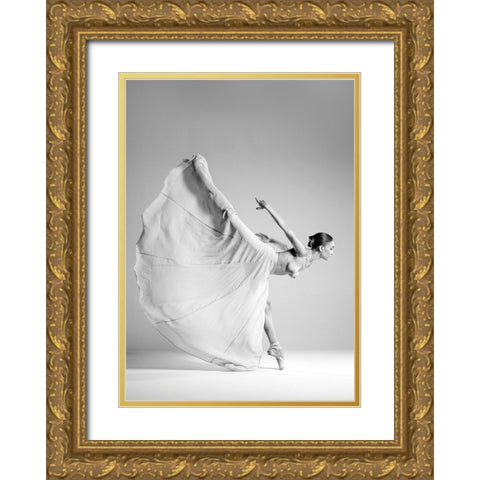 Butterfly Gold Ornate Wood Framed Art Print with Double Matting by Branicki, Arkadiusz
