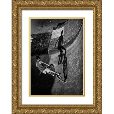 Fighting My Self Gold Ornate Wood Framed Art Print with Double Matting by Teixeira, Agostinho