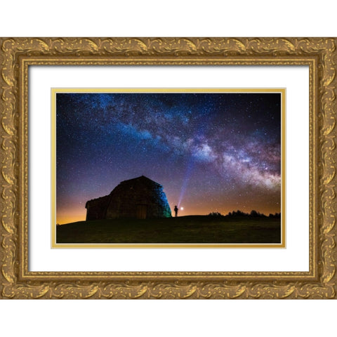 Counting Stars Gold Ornate Wood Framed Art Print with Double Matting by Gadea, Jose