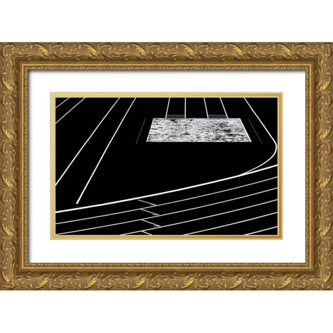 Far To The Jump Gold Ornate Wood Framed Art Print with Double Matting by Margenfeld, Arne