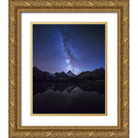 Million Stars Gold Ornate Wood Framed Art Print with Double Matting by Chantaravisoot, Naphat