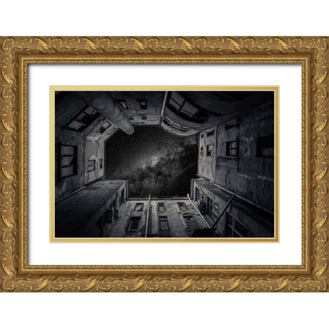 Fashion House Gold Ornate Wood Framed Art Print with Double Matting by Cioplea, Vlad