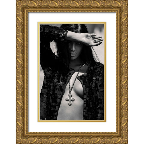 Bara Gold Ornate Wood Framed Art Print with Double Matting by Krystynek MQEP, Martin